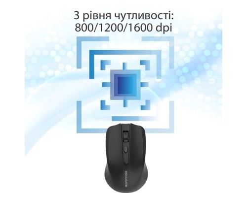 Мишка Promate Clix-8 Wireless Black (clix-8.black)