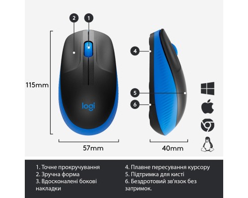 Мишка Logitech M190 Blue (910-005907)