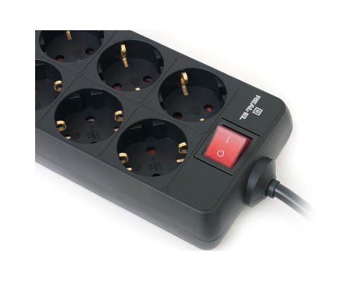 Мережевий фільтр живлення REAL-EL RS-8 Protect 5m, black (EL122300024)