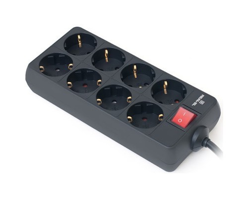 Мережевий фільтр живлення REAL-EL RS-8 Protect 5m, black (EL122300024)