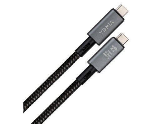 Дата кабель USB-C to USB-C 0.8m USB4 240W 40GBps 8K60Hz Nylon Vinga (VCPDCU4)