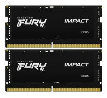 Модуль пам'яті для ноутбука SoDIMM DDR5 32GB (2x16GB) 5600 MHz Impact Black Kingston Fury (ex.HyperX) (KF556S40IBK2-32)