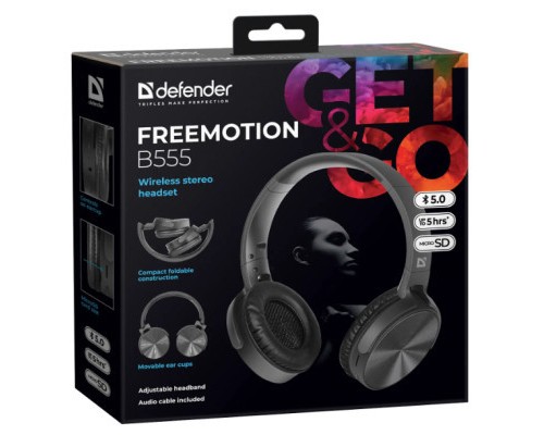 Навушники Defender FreeMotion B555 Bluetooth Black (63555)
