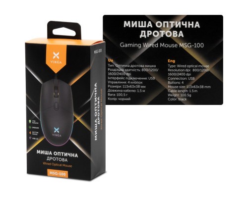 Мишка Vinga MSG-100 Black