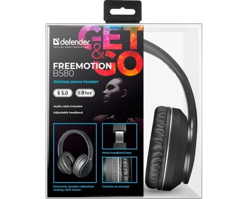 Навушники Defender FreeMotion B580 Bluetooth Black (63580)