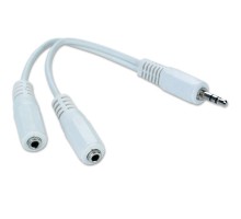 Кабель мультимедійний Jack 3.5mm папа/2xJack 3.5mm мама 0.1m Cablexpert (CCA-415W)