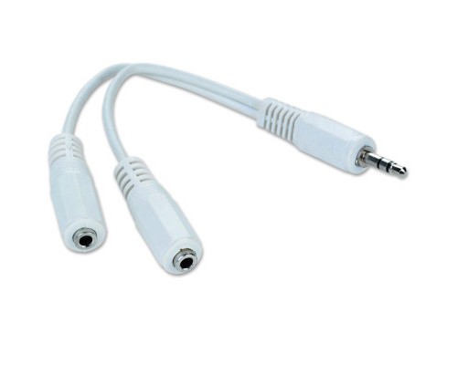 Кабель мультимедійний Jack 3.5mm папа/2xJack 3.5mm мама 0.1m Cablexpert (CCA-415W)
