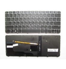 Клавіатура ноутбука HP EliteBook 820 G3 черная с серебр,трекп,подсв (A46062)