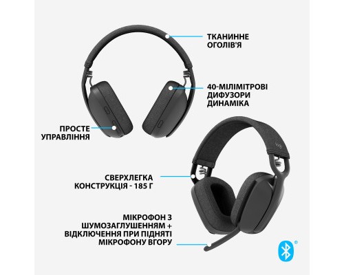 Навушники Logitech Zone Vibe 100 Wireless Graphite (981-001213)