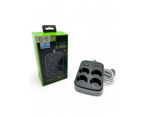 Мережевий фільтр живлення XoKo XK-SP-4-2-1-BK