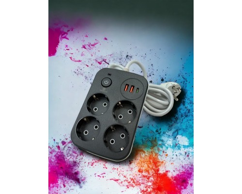 Мережевий фільтр живлення XoKo XK-SP-4-2-1-BK