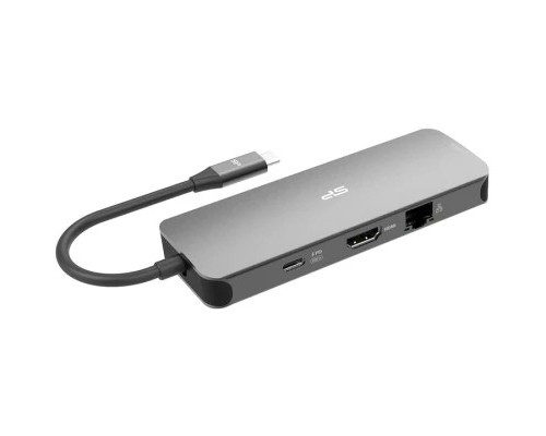 Концентратор Silicon Power USB-C 8-in-1 SR30 Silver Aluminum (SPU3C08DOCSR300G)