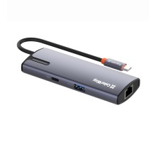 Порт-реплікатор ColorWay Docking Station USB-C 6-в-1 Type C PD 100W/USB3.0х3/USB2.0/RJ45 (CW-HUB03)
