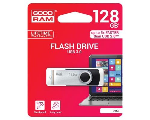USB флеш накопичувач Goodram 128GB UTS3 Twister Black USB 3.0 (UTS3-1280K0R11)