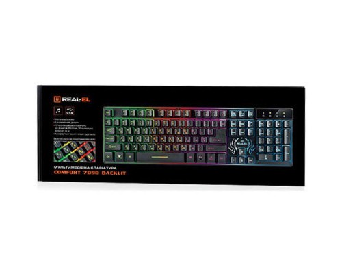 Клавіатура REAL-EL 7090 Comfort Backlit, black