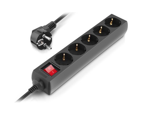 Мережевий фільтр живлення REAL-EL RS-Protect M 3m, black (EL122300028)