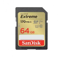 Карта пам'яті SanDisk 64GB SD class 10 UHS-I U3 V30 Extreme (SDSDXV2-064G-GNCIN)