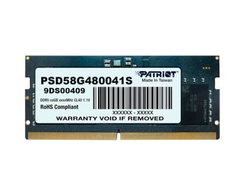 Модуль пам'яті для ноутбука SoDIMM DDR5 8GB 4800 MHz Patriot (PSD58G480041S)