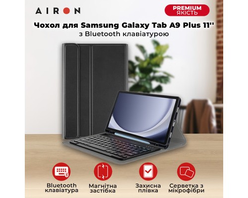 Чохол до планшета AirOn Premium Samsung Galaxy Tab A9 Plus 11'' 2023 + Bluetooth Keyboard (4822352781115)