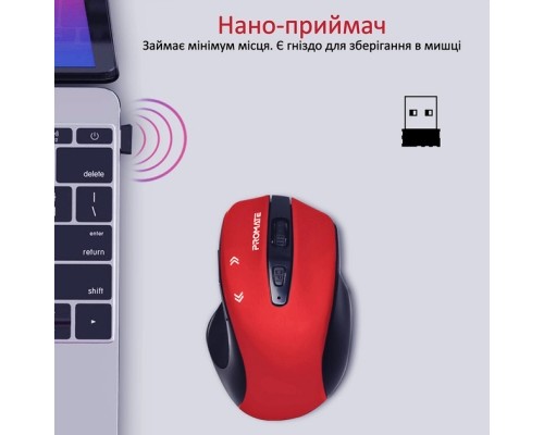 Мишка Promate Cursor Wireless Red (cursor.red)