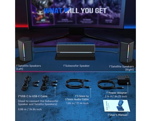 Акустична система Fifine A22 Gaming RGB Black (A22)