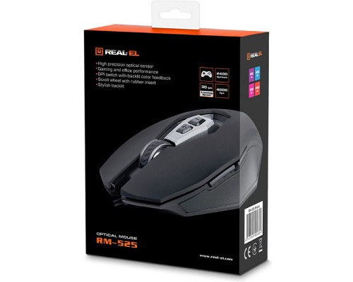 Мишка REAL-EL RM-525 Black
