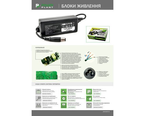 Блок живлення до ноутбуку PowerPlant SAMSUNG 220V, 19V 40W 2.1A (5.5*3.0) (SA40F5530)