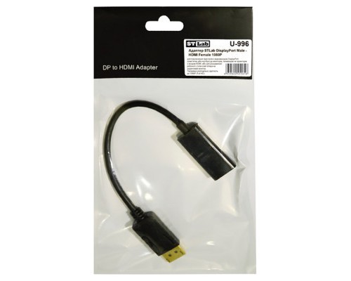 Перехідник ST-Lab DisplayPort Male - HDMI Female, 1080P (U-996)