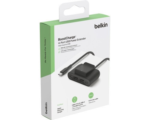 Концентратор 2хUSB-C/2хUSB-A 2.0m black Belkin (BUZ001BT2MBKB7)