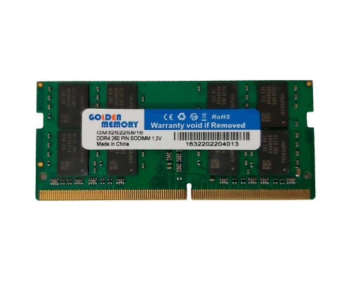Модуль пам'яті для ноутбука SoDIMM DDR4 16GB 3200 MHz Golden Memory (GM32S22S8/16)