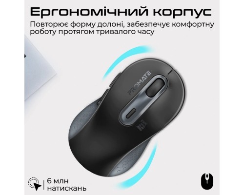Мишка Promate Ken Wireless/Bluetooth Black (ken.black)