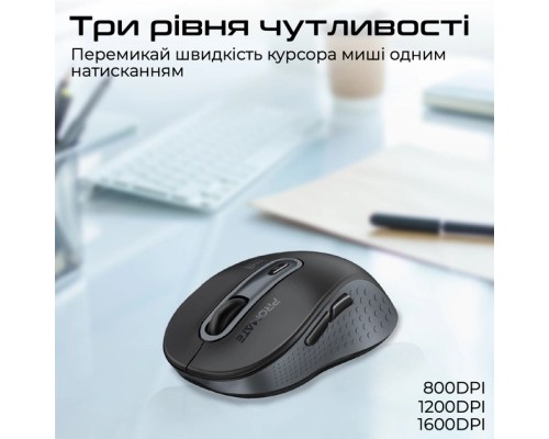 Мишка Promate Ken Wireless/Bluetooth Black (ken.black)
