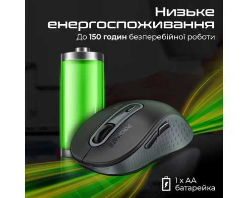 Мишка Promate Ken Wireless/Bluetooth Black (ken.black)