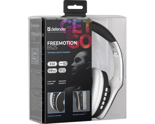 Навушники Defender FreeMotion B525 Bluetooth White-Black (63525)