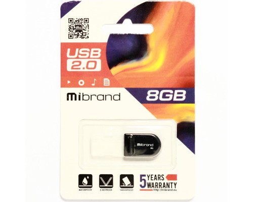 USB флеш накопичувач Mibrand 8GB Scorpio Black USB 2.0 (MI2.0/SC8M3B)