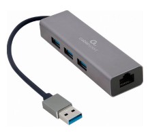 Адаптер USB-A to Gigabit Ethernet, 3 Ports USB 3.1 Gen1 Cablexpert (A-AMU3-LAN-01)