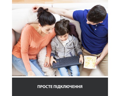 Клавіатура Logitech K400 Plus Touch Wireless UA Black (920-007145)