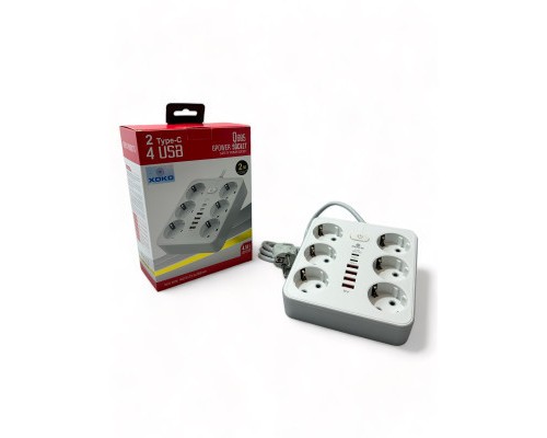 Мережевий фільтр живлення XoKo XK-SP-6-4-2-WH