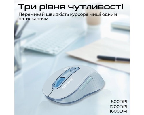 Мишка Promate Ken Wireless/Bluetooth Blue (ken.blue)
