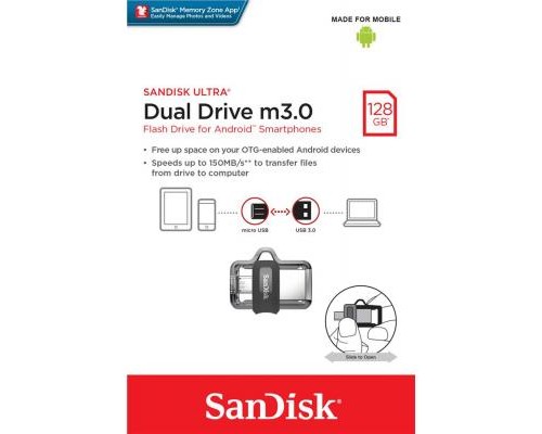 USB флеш накопичувач SanDisk 128GB Ultra Dual Drive M3.0 USB 3.0 (SDDD3-128G-G46)