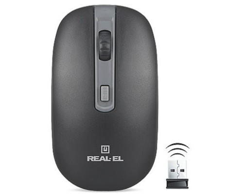 Мишка REAL-EL RM-303 black-grey