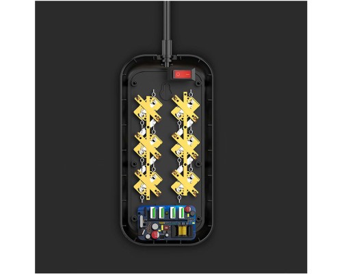 Мережевий фільтр живлення ColorWay CW-CHE64B, 6 розеток/4USB Black (CW-CHE64B)