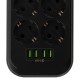 Мережевий фільтр живлення ColorWay CW-CHE64B, 6 розеток/4USB Black (CW-CHE64B)