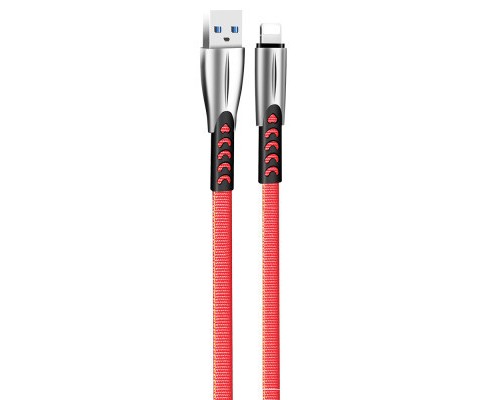 Дата кабель USB 2.0 AM to Lightning 1.0m zinc alloy red ColorWay (CW-CBUL010-RD)