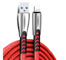 Дата кабель USB 2.0 AM to Lightning 1.0m zinc alloy red ColorWay (CW-CBUL010-RD)