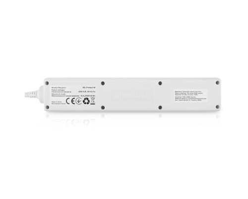 Мережевий фільтр живлення REAL-EL RS-Protect M 5m, white (EL122300029)