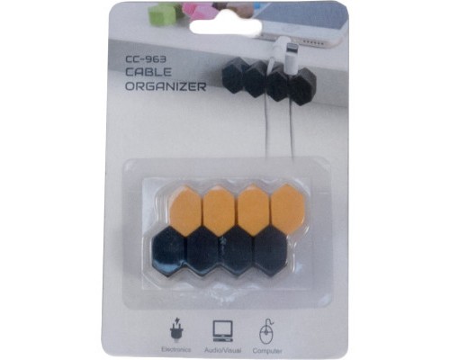 Тримач для кабелю Extradigital CC-963 Cable Clips, Black/Orange (KBC1804)