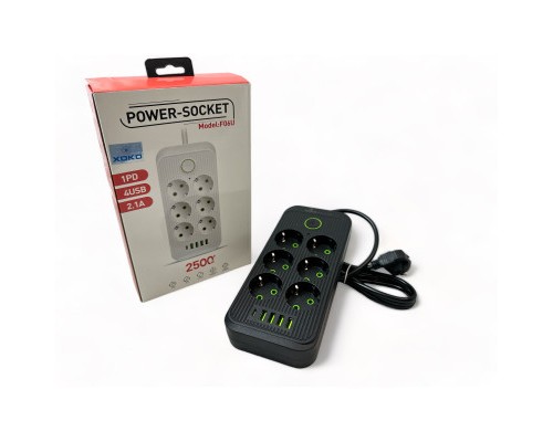 Мережевий фільтр живлення XoKo XК-SP6-4-1-BK