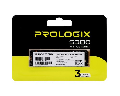 Накопичувач SSD M.2 2280 256GB Prologix (PRO256GS380)