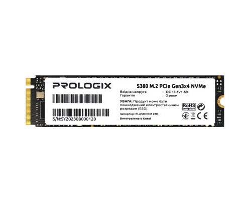 Накопичувач SSD M.2 2280 256GB Prologix (PRO256GS380)